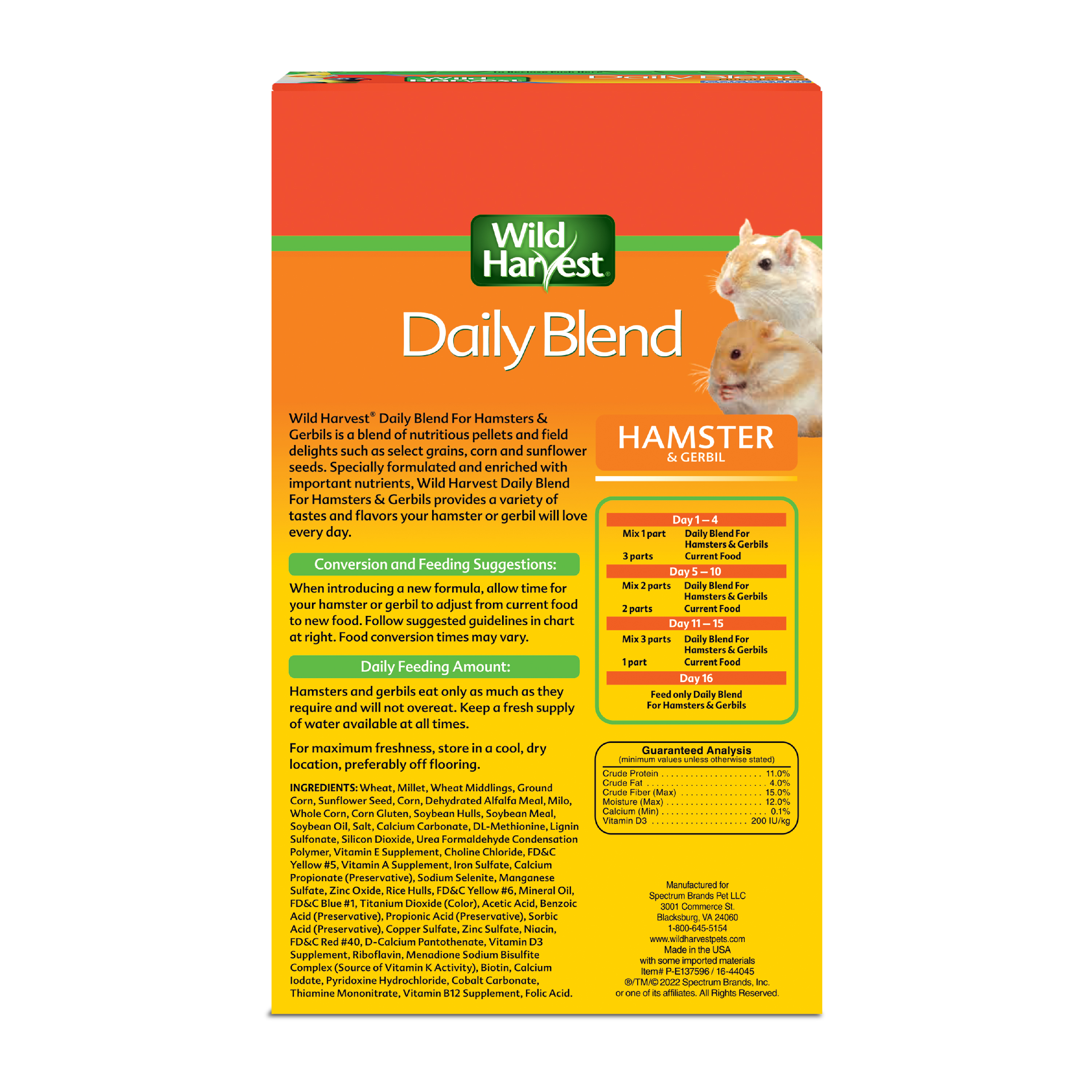 Wild harvest daily blend hamster on sale